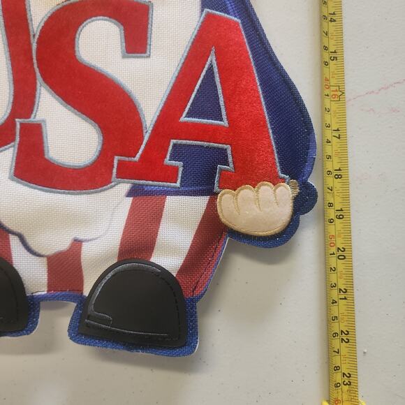 Patriotic Plush Gnome Door Hanger USA Red White Blue Uncle Sam July 4th Memorial - Picture 4 of 4